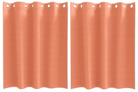 vidaXL Κουρτίνες με κουρτίνες 2 pcs Τερακότα 140x140cm Πολυεστέρας