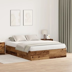Κρεβάτι Αποθήκευσης Παλιού Ξύλου 160x200 εκ