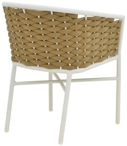 Καρέκλα - Πολυθρόνα Noevo αλουμινίου-pp στοιβαζόμενη με λευκό σκελετό και μαξιλάρι 57x62x77 εκ. 57x62x76 εκ.