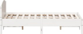 vidaXL Σκελετός Κρεβ. Χωρίς Στρώμα Λευκό 135x190 εκ Μασίφ Πεύκο