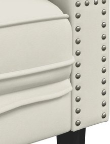 vidaXL Καναπές Διθέσιος Chesterfield με Στηρίγματα Κρεμ Βελούδο