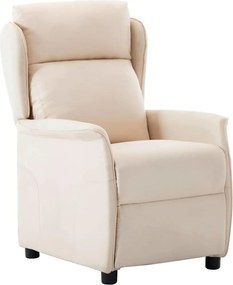 vidaXL Ανακλινόμενη πολυθρόνα Κρεμ 66.5 x 94 x 101.5 εκ Πολυεστέρας