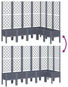 Ζαρντινιέρα Κήπου με Καφασωτό Γκρι 160x120x142 εκ. από PP - Γκρι