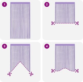 vidaXL Κουρτίνες με Κρόσσια 2 τεμ. Μοβ 140 x 250 εκ.