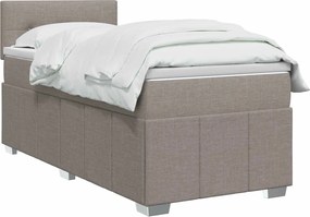 vidaXL Κρεβάτι box spring με στρώμα Taupe 90 x 200 cm Ύφασμα