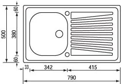 Νεροχύτης Sanitec Mondial 1VR