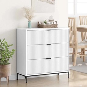 vidaXL Πλαϊνό γραφείο Λευκό 79,5 x 33 x 82 εκ Επεξεργασμένο ξύλο
