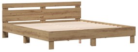 vidaXL Σκελετός Κρεβατιού με κεφαλάρι Artisan Oak 180 x 200 cm
