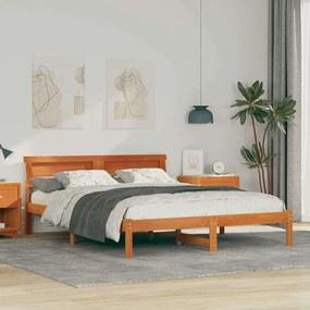 vidaXL Σκελετός Κρεβατιού Καφέ κεριού 160 x 200 cm Μασίφ ξύλο πεύκου