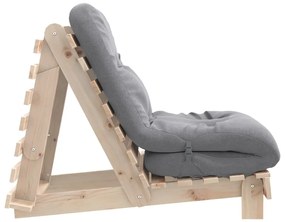 Καναπές Κρεβάτι Futon με Στρώμα 70x206x11 εκ. Μασίφ Ξύλο Πεύκου - Καφέ