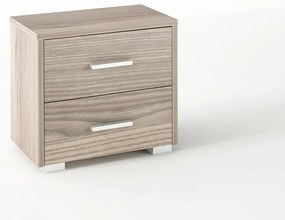 Κομοδίνο με 2 συρτάρια σε χρώμα σταχτί 50x34x48