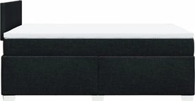 vidaXL Κρεβάτι Boxspring με Στρώμα Μαύρο 120x190 εκ. Υφασμάτινο