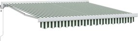 vidaXL Αναδιπλούμενη τέντα Πράσινο και Λευκό 350 x 250 x 165 εκ.