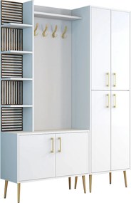 Έπιπλο Εισόδου Λευκό / Χρυσό VIYANA 150x35x202