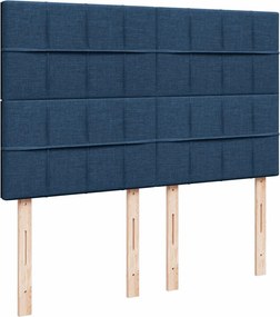 vidaXL Κρεβάτι Boxspring με Στρώμα Μπλε 140x200 εκ. Υφασμάτινο