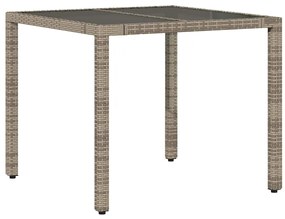 vidaXL Σέτ φαγητού για κήπο 5 pcs Γκρι 90 x 90 x 75 cm συνθετικό ρατάν