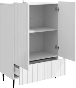 vidaXL Πλαϊνό γραφείο Γυαλιστερό Λευκό 66 x 34,5 x 97 εκ.