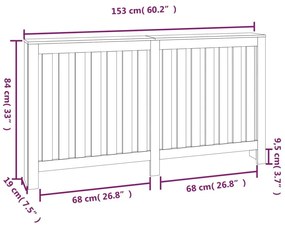 Κάλυμμα Καλοριφέρ 153x19x84 εκ. από Μασίφ Ξύλο Πεύκου - Καφέ