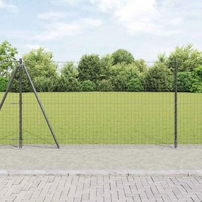 vidaXL Στήλες Φράχτη με Βάσεις 52 τμχ Ø32mm 78,5cm Γαλβανισμένο Ατσάλι