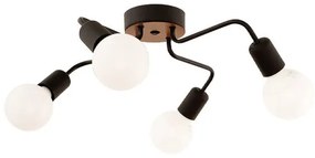 Φωτιστικό Οροφής Horus Megapap τετράφωτο μαύρο 48x48x10εκ GP030-0012,1-GP030-0012,1-Μαύρο GP030-0012,1