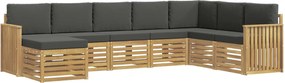 vidaXL Σειρά Καναπέ Εξωτερικού 8 pcs Άσπρο και Ανθρακί