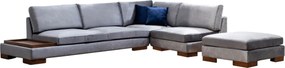 Corner Sofa Tulip Corner Right With Pouf - Dark Grey Dark Grey