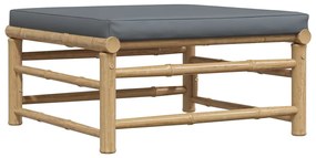 vidaXL Σαλόνι Κήπου 3 Τεμαχίων από Μπαμπού με Σκούρα Γκρι Μαξιλάρια