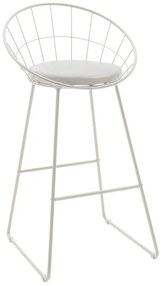 Σκαμπό μπαρ Seth μέταλλο λευκό-μαξιλάρι PVC λευκό 52x52x99 εκ.