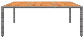 Τραπέζι Κήπου Γκρι 200x150x75 εκ. Συνθετικό Ρατάν/Ξύλο Ακακίας - Γκρι