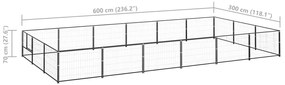 vidaXL Σπιτάκι Σκύλου Μαύρο 18 μ² Ατσάλινο