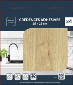 Αυτοκόλλητα πλακάκια Douceur d'intérieur - 25x25cm - Μπεζ - 4τμχ