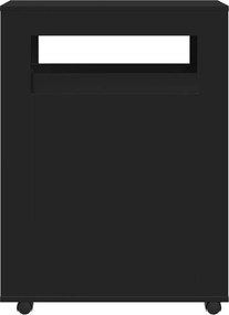 vidaXL Ντουλάπι Μπάνιου Στενό με Ροδάκια Μαύρο Επεξ. Ξύλο