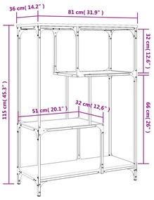 ΒΙΒΛΙΟΘΗΚΗ SONOMA ΔΡΥΣ 81 X 36 X 115 ΕΚ. ΕΠΕΞΕΡΓ. ΞΥΛΟ / ΑΤΣΑΛΙ 835405