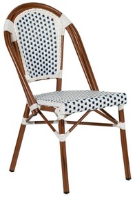 Καρέκλα Κήπου  MUTARAZI Λευκό/Μπλε Αλουμίνιο/Rattan 50x57x85cm - ART-14840078