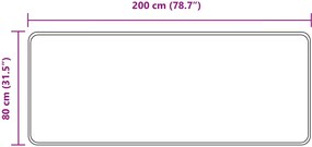 vidaXL Χαλί Runner MARSA Γκρι 80 x 200 cm Πολυέστερ και PVC
