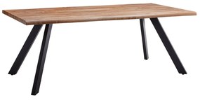Τραπέζι Τραπεζαρίας ArteLibre AOSA Honey Maple/Μαύρο MDF/Μέταλλο 160x90x76cm-14320044