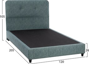 ΚΡΕΒΑΤΙ DOLORES LIGHT GREEN HM648.27 ΓΙΑ ΣΤΡΩΜΑ 120x200 εκ.
