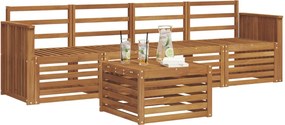 vidaXL Σετ Καναπέ 5 pcs Φυσικό Στερεό Ξύλο Ακακίας
