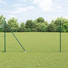 vidaXL Ευρωπαϊκό Φράχτη με 7 Στελέχη 1.6x10m Γαλβανισμένος Χάλυβας Πράσινος