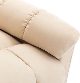 vidaXL Πολυθρόνα Μασάζ Ανακλινόμενη Κρεμ Υφασμάτινη