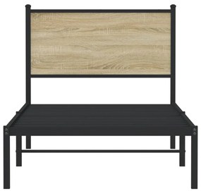 vidaXL Σκελετός Κρεβ. Χωρίς Στρώμα Sonoma Δρυς 80x200 εκ. Μεταλλικό