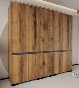 Ντουλάπα Καρυδί / Ανθρακί DREGIU 225x52x210