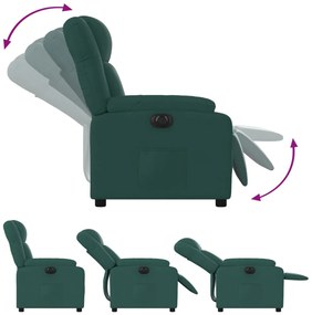 vidaXL Πολυθρόνα Ανακλινόμενη Ηλεκτρική Πράσινο Υφασμάτινη
