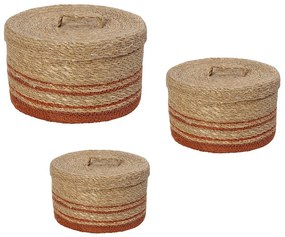Καλάθια Αποθήκευσης (Σετ 3τμχ) Espiel Στρογγυλό Seagrass KAG412