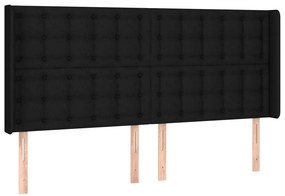 vidaXL Κρεβάτι Boxspring με Στρώμα &amp; LED Μαύρο 160x200 εκ. Υφασμάτινο