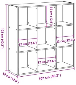 ΒΙΒΛΙΟΘΗΚΗ ΜΑΥΡΗ 102 X 32 X 102 ΕΚ. ΑΠΟ ΕΠΕΞΕΡΓΑΣΜΕΝΟ ΞΥΛΟ 852817