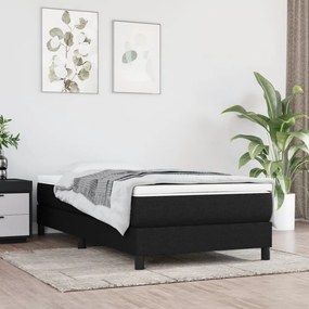 vidaXL Κρεβάτι Boxspring με Στρώμα Μαύρο 80 x 200 εκ. Υφασμάτινο
