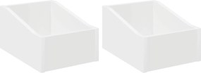 vidaXL Κουτί LP 2 τμχ. Λευκό 23 x 33 x 16 εκ. Επεξεργασμένο Ξύλο