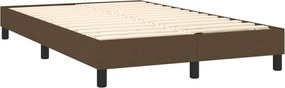 vidaXL Κρεβάτι Boxspring με Στρώμα &amp; LED Σκ.Καφέ 120x190εκ. Υφασμάτινο