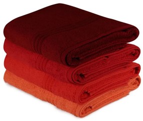 Πετσέτες Rainbow 317HBY1413 (Σετ 4τμχ) Red L'essentiel Maison Σετ Πετσέτες 70x140cm 100% Cotton